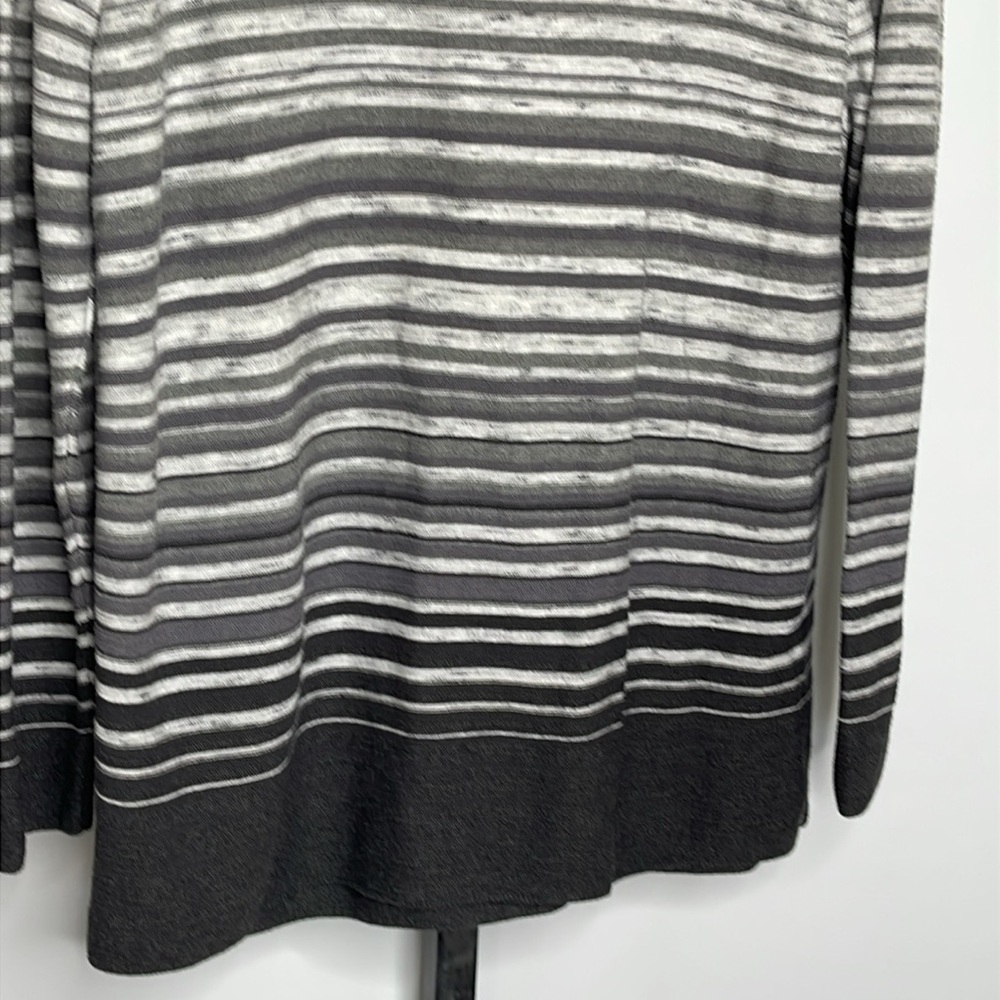 T by Talbots Sweater Women's Ombre Stripe Gray Knit Funnel Neck Sz XL Petite - Picture 9 of 10